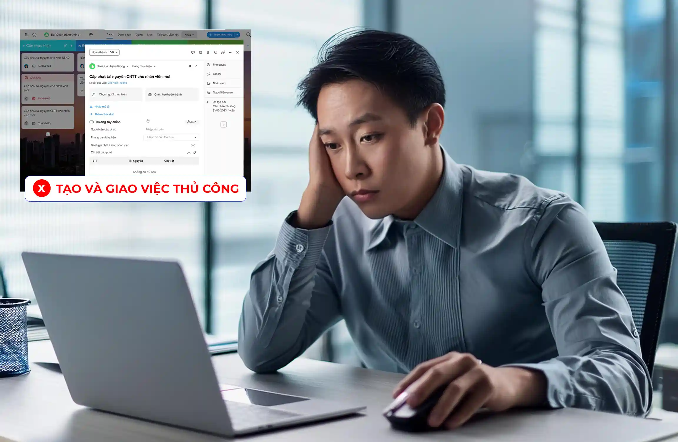 tạo giao việc thủ công