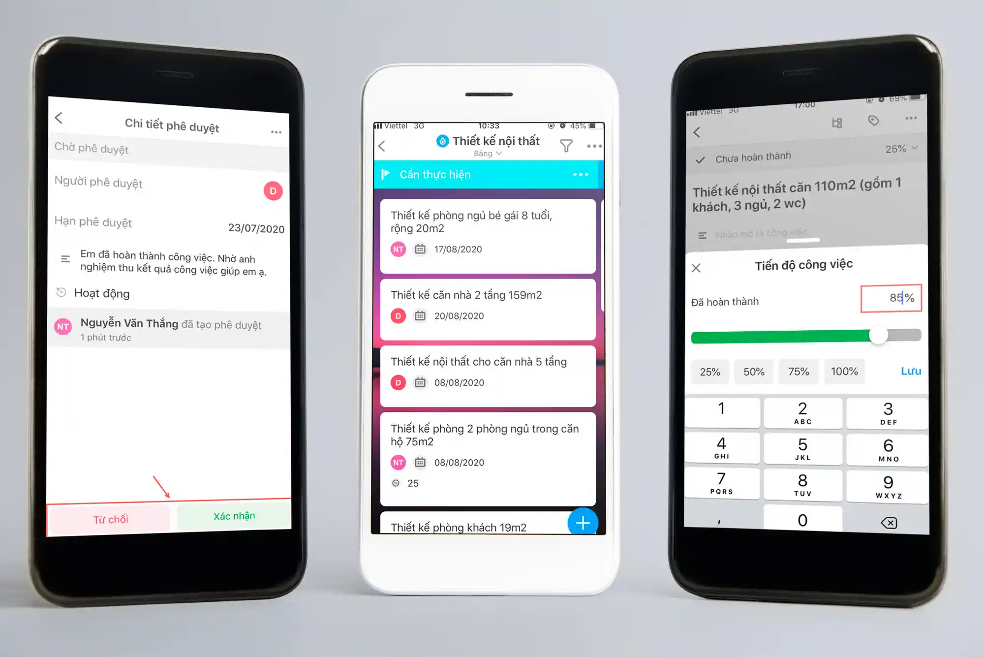 quản lý công việc trên mobile