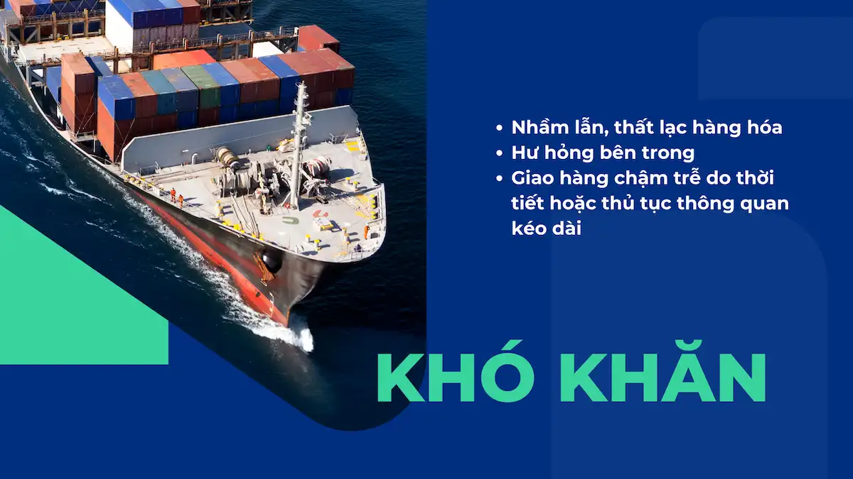 Khó khăn trong quá trình vận tải hàng hóa
