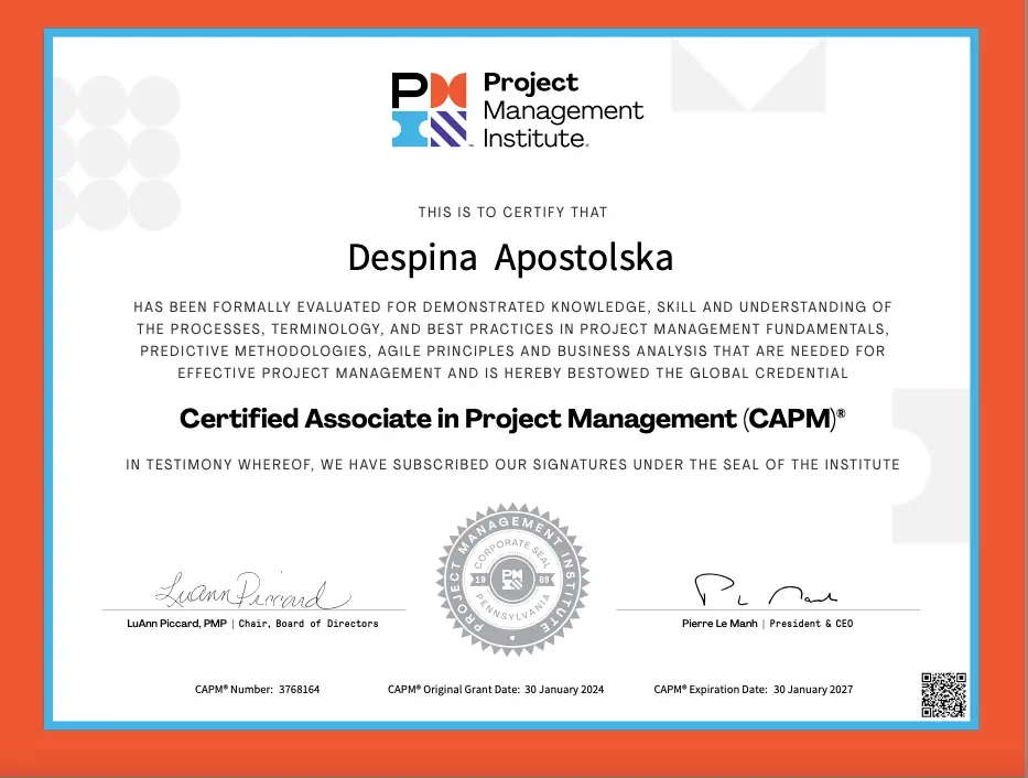 Certified Associate in Project Management (CAPM)