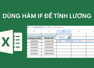 cách sử dụng hàm if để tính lương
