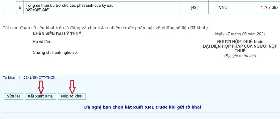 Hướng dẫn nộp tờ khai quyết toán thuế