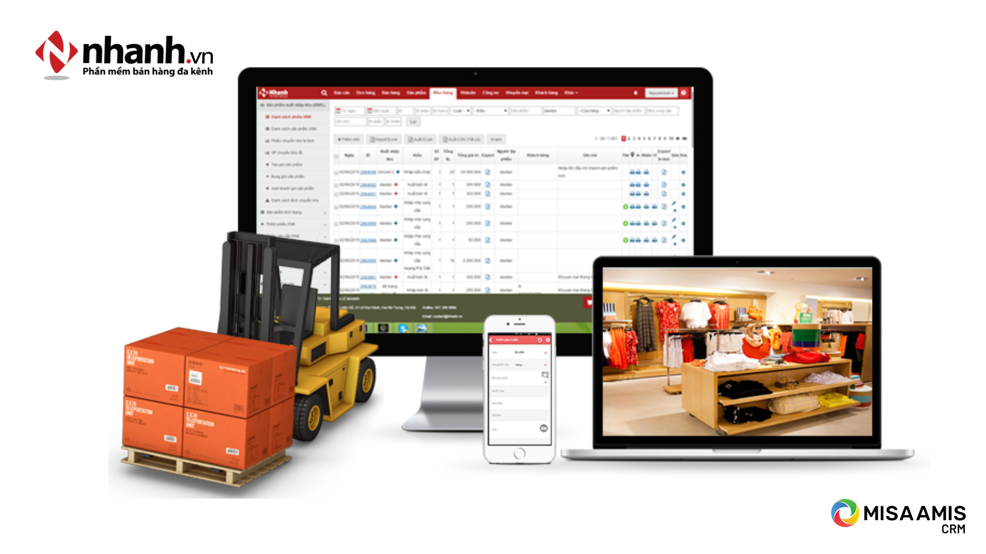 Minh họa app quản lý bán hàng của Nhanh.vn