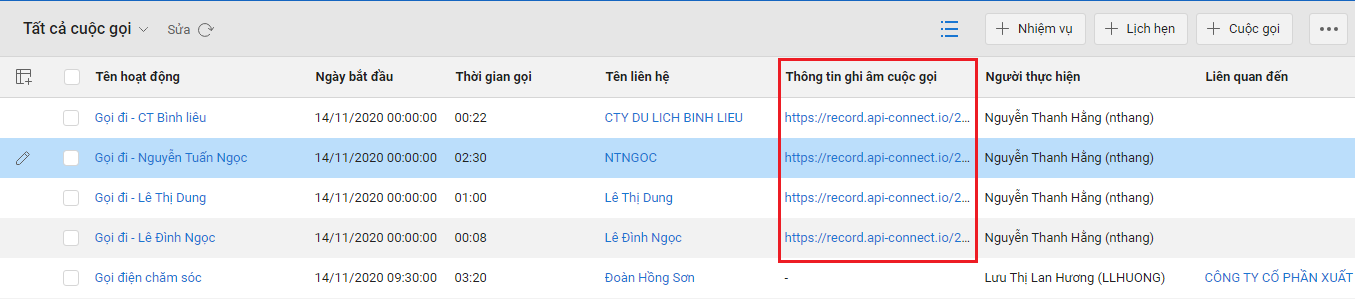 Phần mềm MISA AMIS CRM tích hợp tổng đài ảo cho phép ghi âm cuộc gọi. Tìm hiểu thêm tính năng này