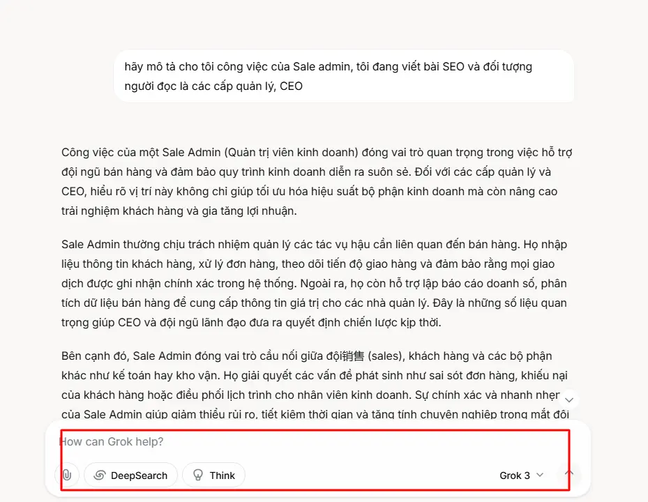 Ứng dụng Grok 3 của XAI để viết bài