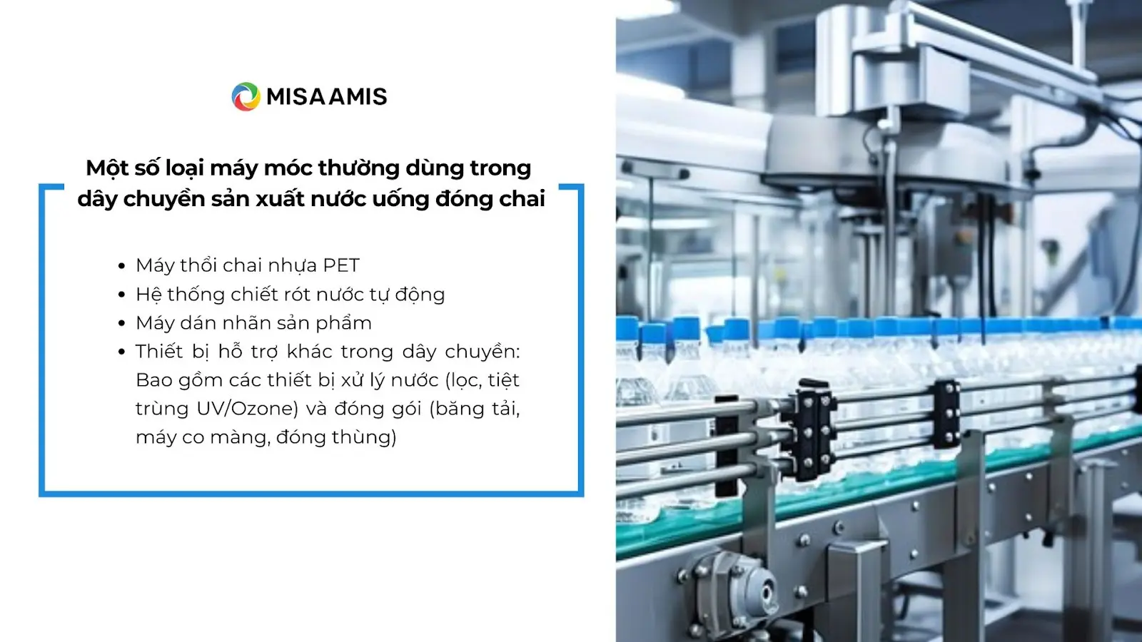 Các loại máy móc thường dùng trong dây chuyền sản xuất nước đóng chai