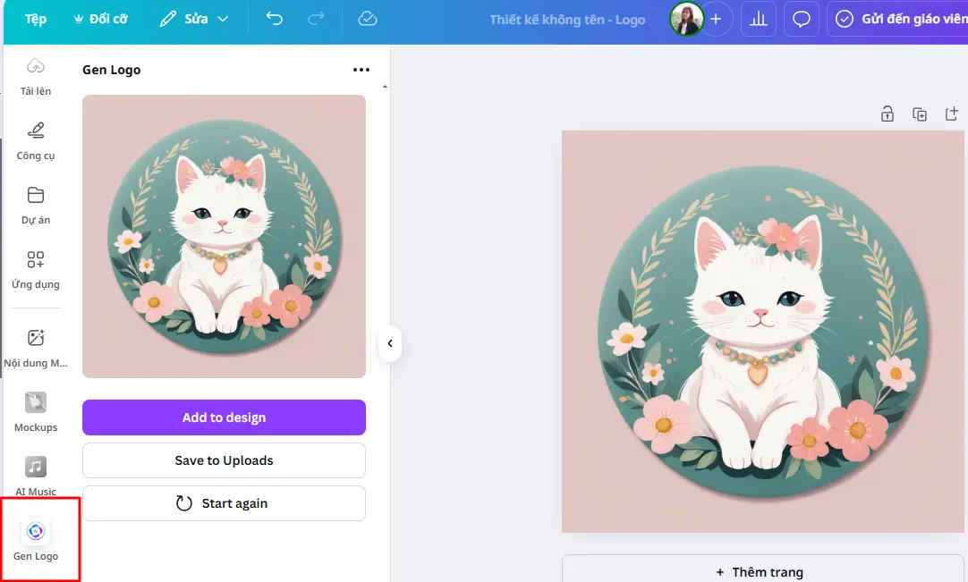 Logo được tạo bởi công cụ Gen Logo trên Canva