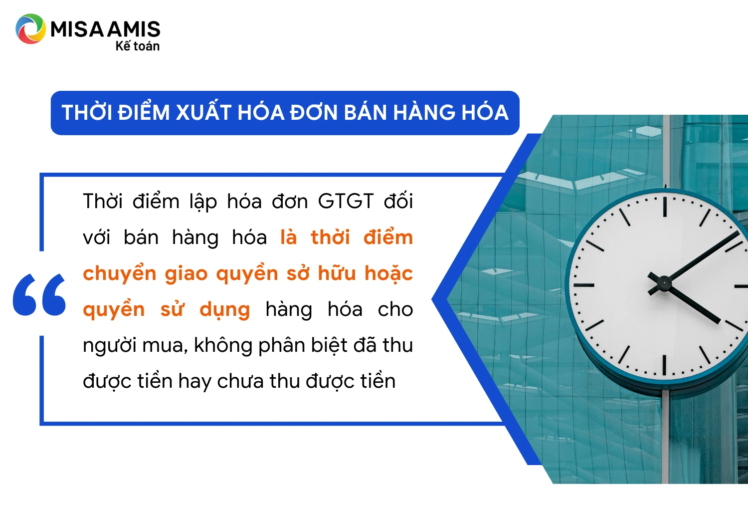 Thời điểm xuất hóa đơn bán hàng hóa