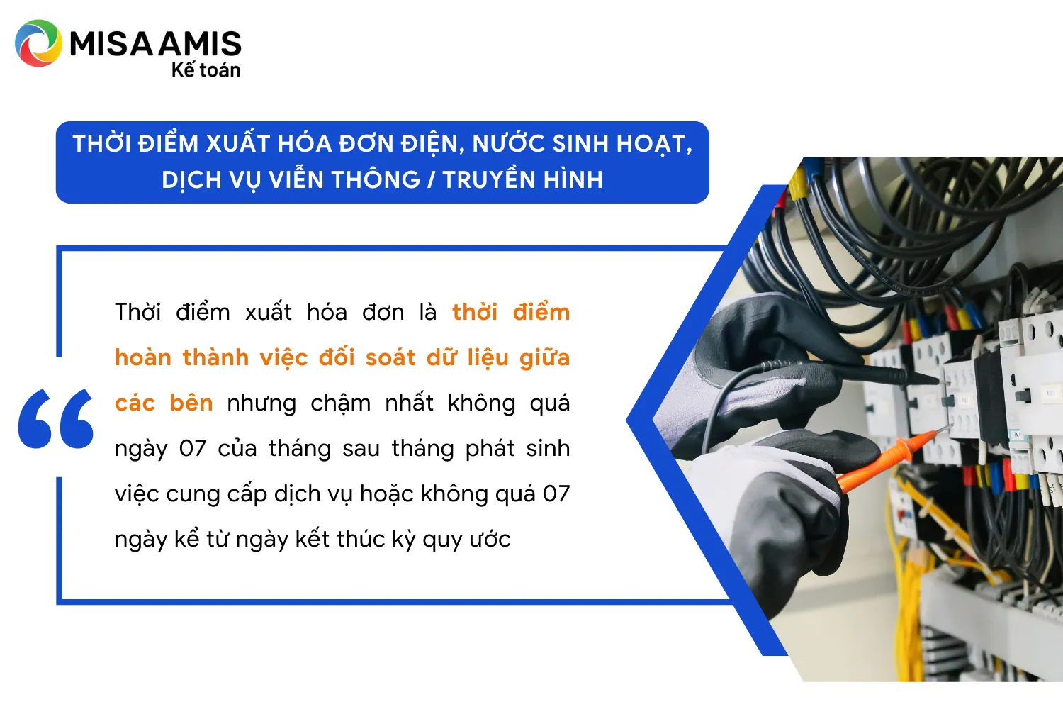 Thời điểm xuất hóa đơn điện nước sinh hoạt, dịch vụ truyền hình, viễn thông