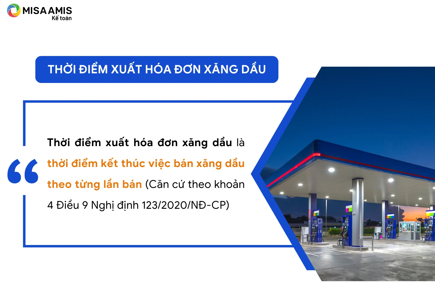 Thời điểm xuất hóa đơn xăng dầu
