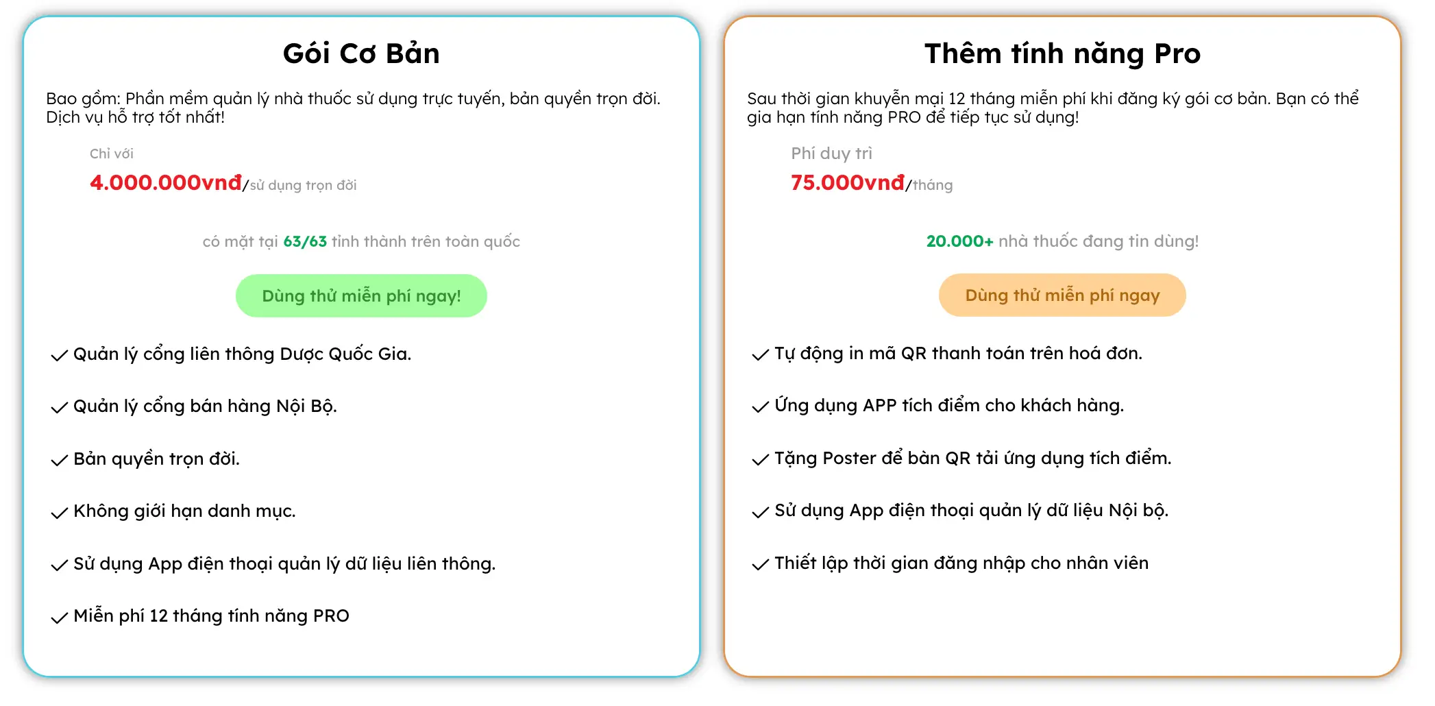 Bảng giá Phần mềm quản lý nhà thuốc TL GPP