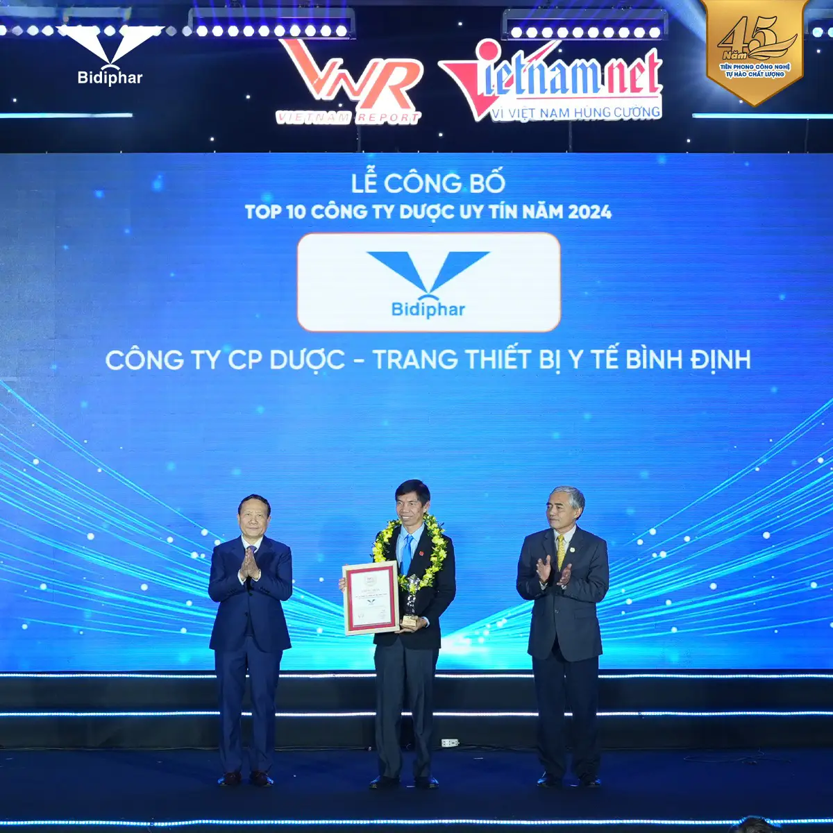 Bidiphar tự hào được xướng tên trong Top 10 Công ty sản xuất Dược phẩm Uy tín năm 2024