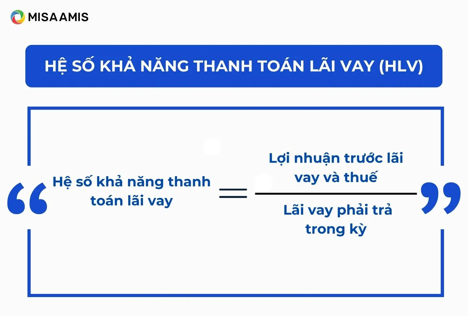 Công thức tính hệ số khả năng thanh toán lãi vay
