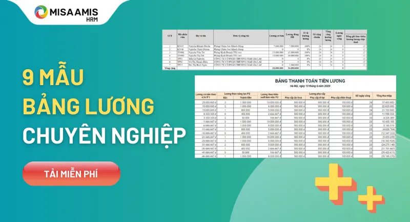 Tổng hợp mẫu bảng lương Excel theo ngày công, doanh số, sản phẩm, 3P