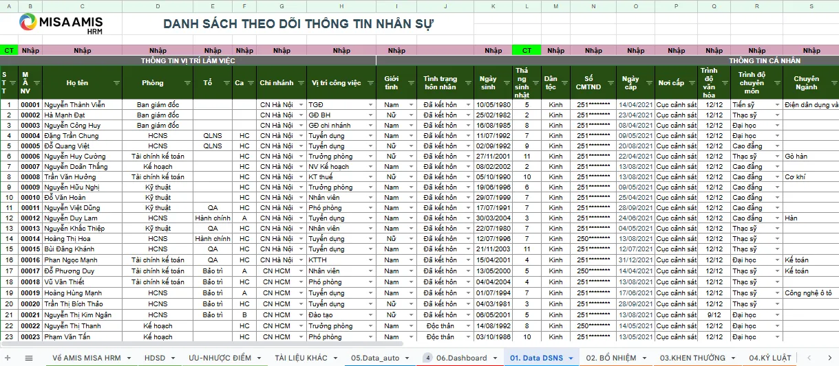 download file excel quản lý nhân sự