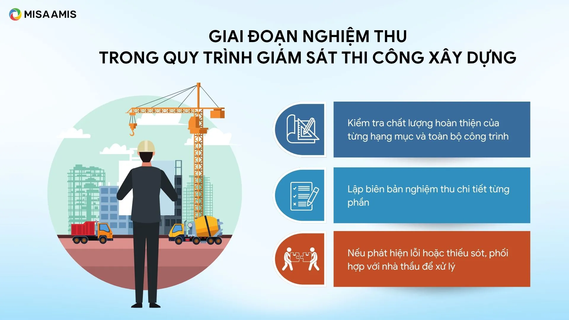 Giai đoạn nghiệm thu trong quy trình giám sát thi công xây dựng