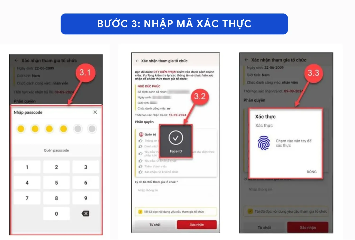 Bước 3: Xác thực