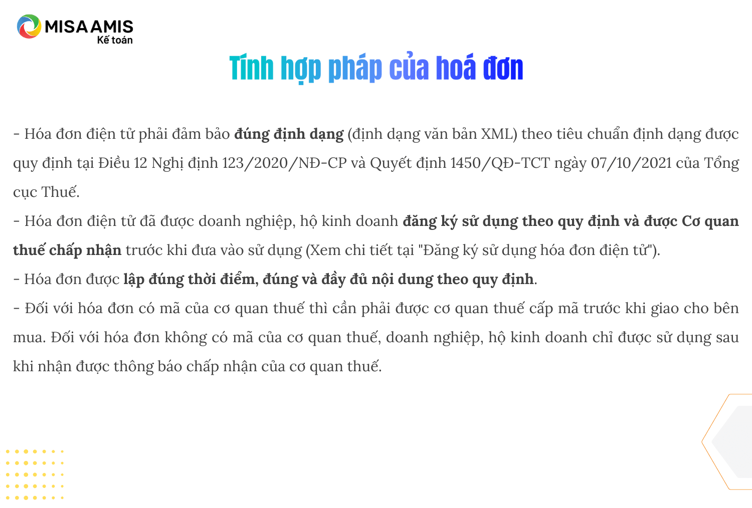 Quy định về tính hợp lệ, hợp pháp của hóa đơn theo nghị định 123/2020/NĐ-Cp