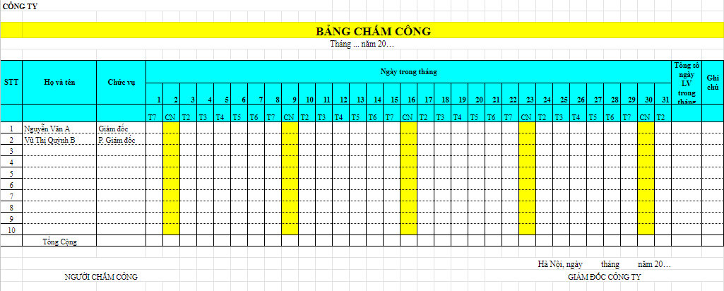 File chấm công