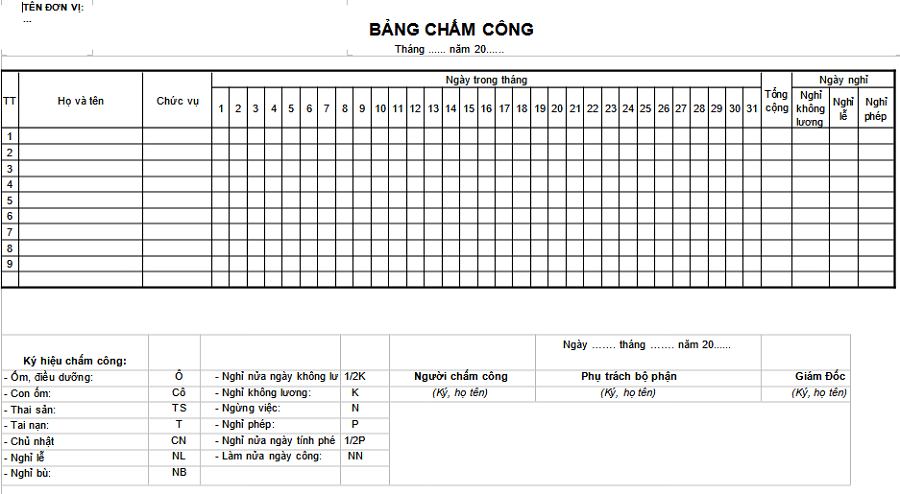 File chấm công