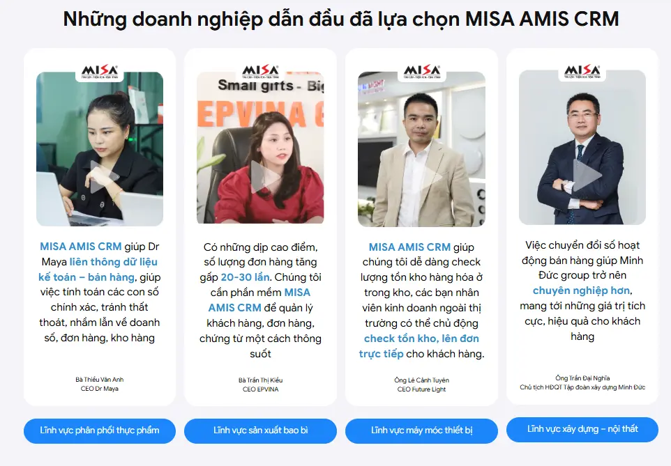 khách hàng MISA AMIS CRM